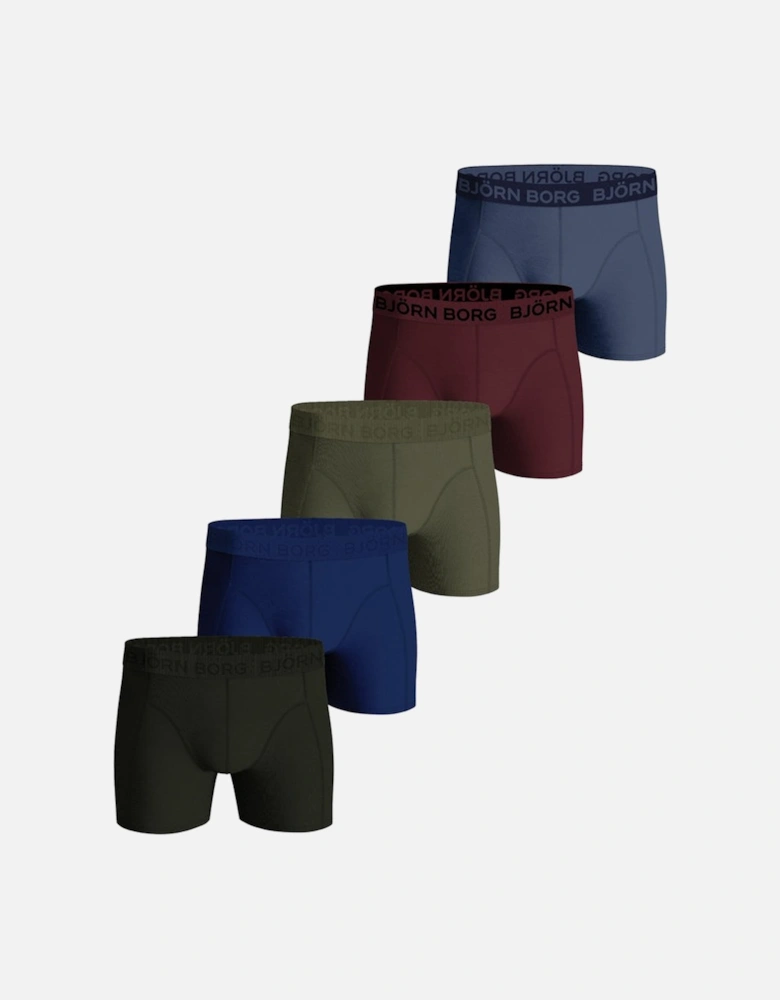 5-Pack Cotton Stretch Boxer Trunks, Multi
