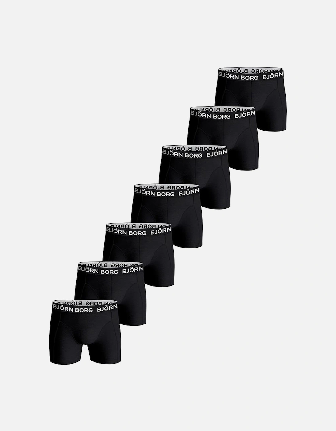 Bjorn Borg Men's Black/Black/Black/Black/Black/Black 7-Pack Cotton Stretch Boxer Trunks, - : 32/33/32 Medium