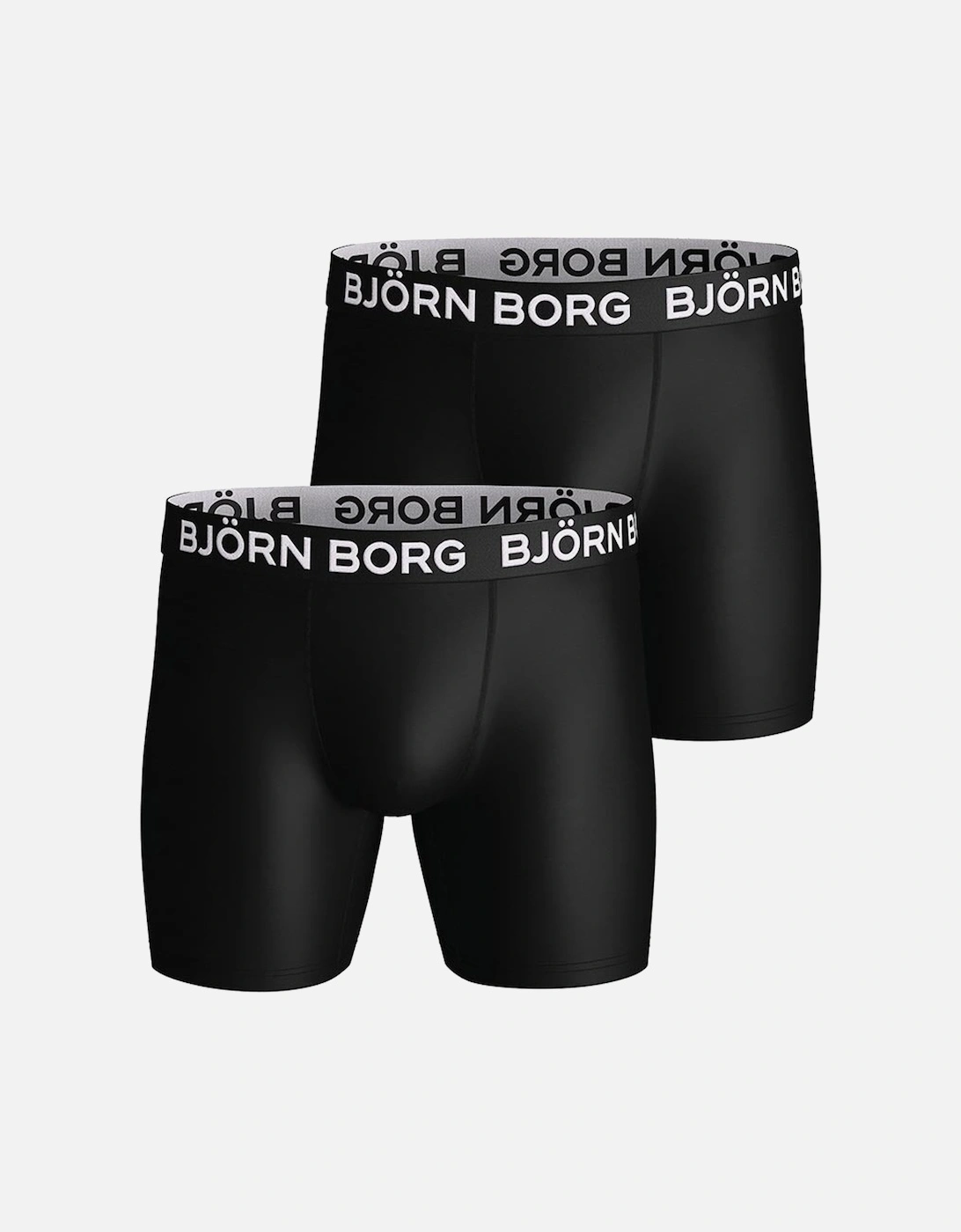 Bjorn Borg Men's Black 2-Pack Performance Boxer Trunks, - : 32/34/35 Large