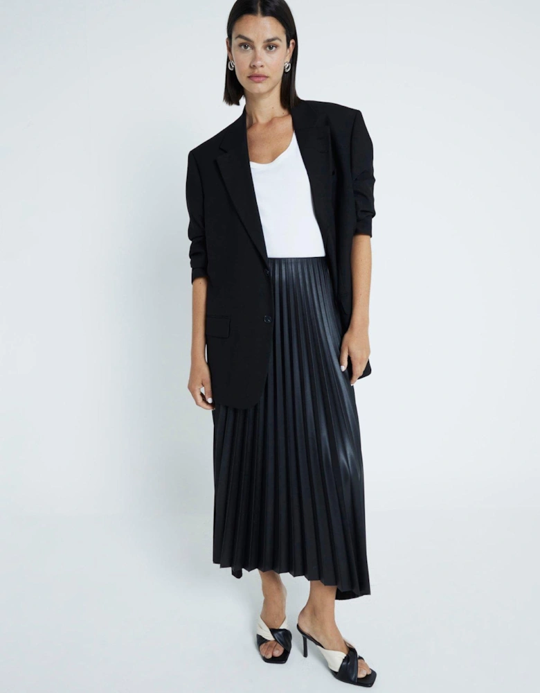 Pleated Midi Skirt - Black