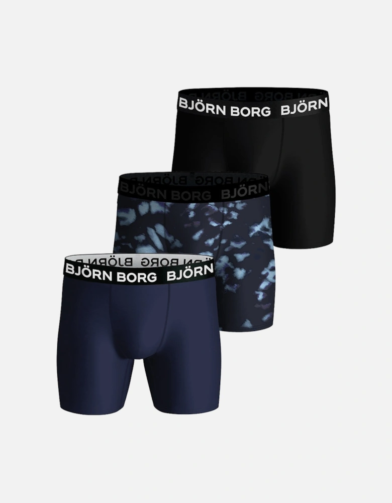 3-Pack Performance Boxer Briefs, Black/Navy