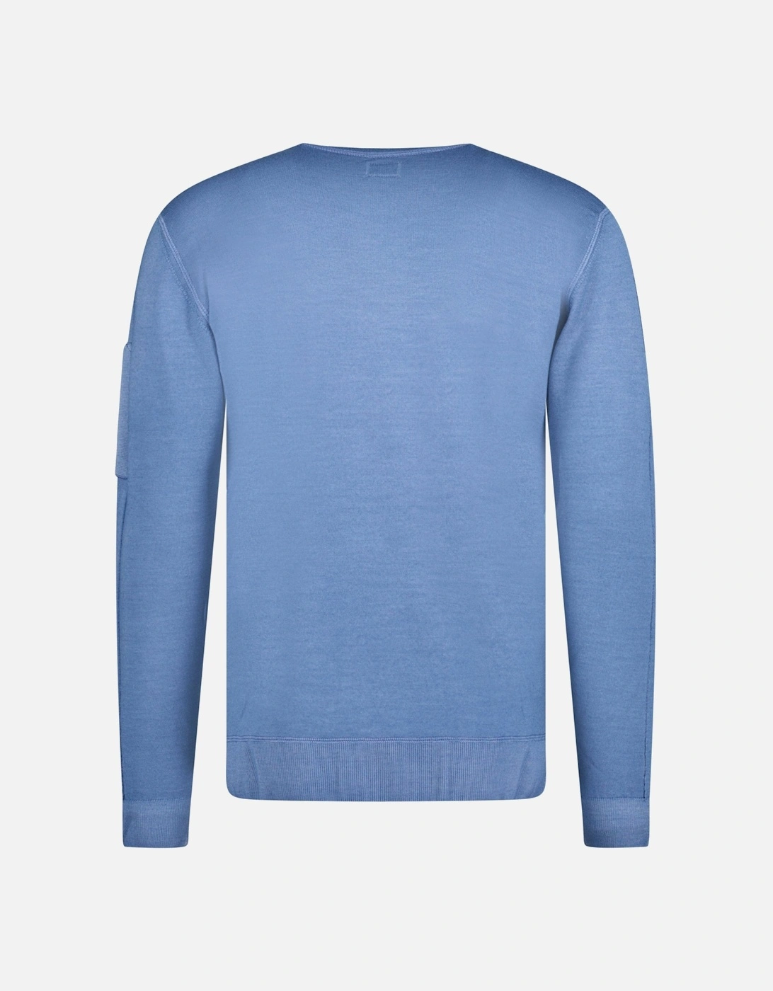 Dyed Merino Crew Neck Ribbed Knitted Jumper Flint Blue
