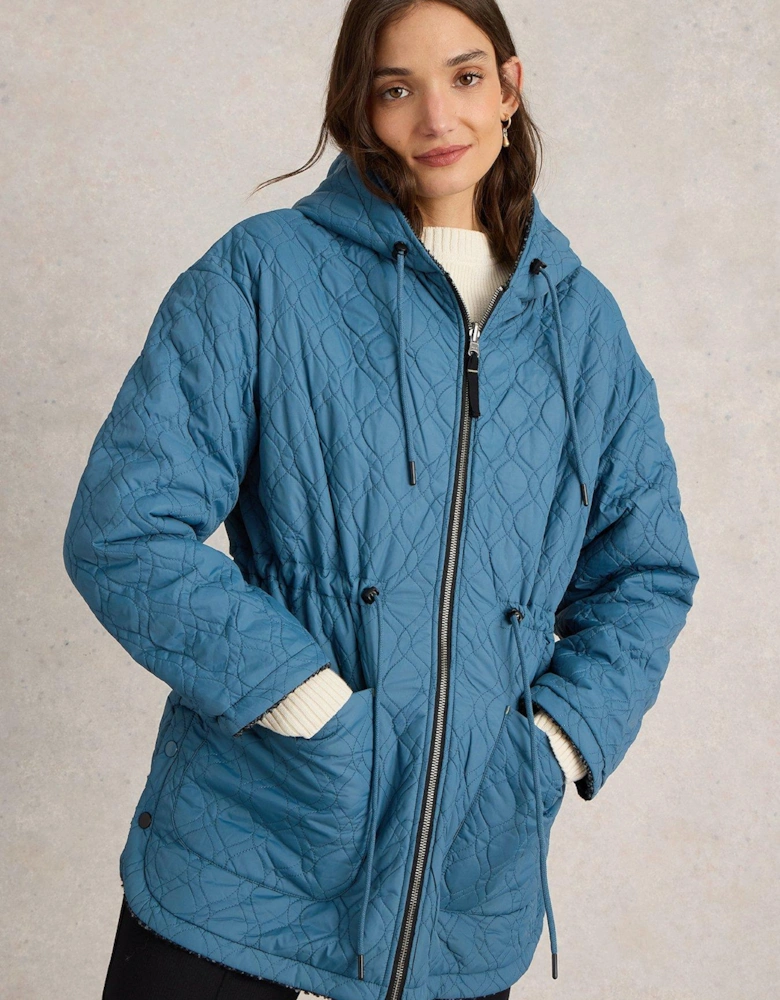 Mariella Reversible Coat - Blue