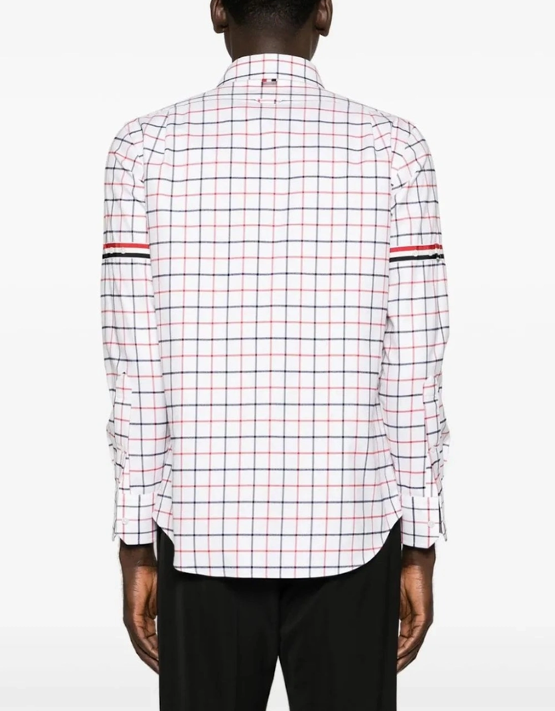 Straight Fit Tattersall Check Shirt White