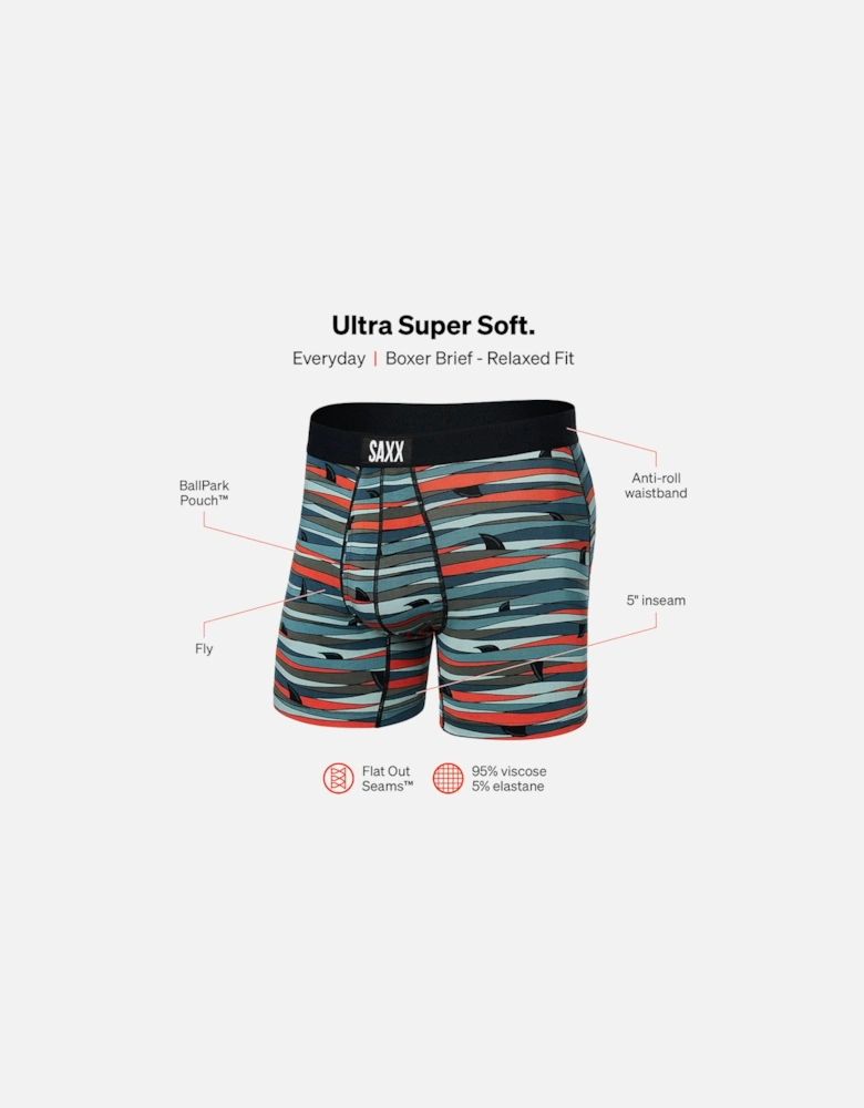 Ultra Fins Boxer Brief, Blue/red
