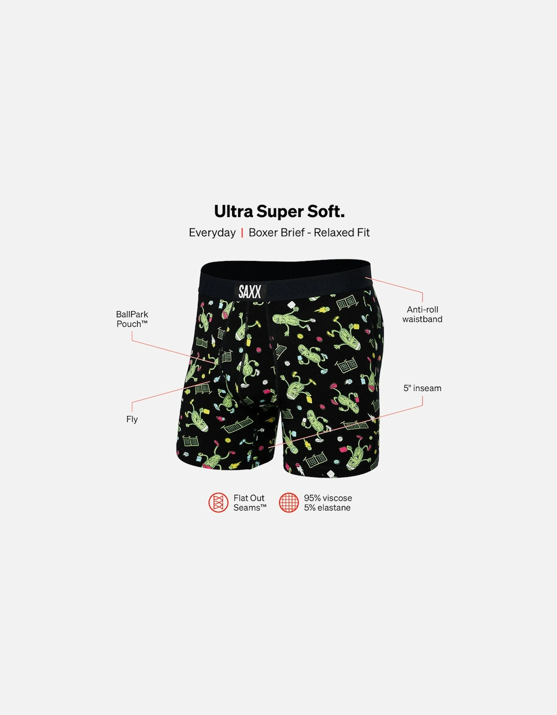 Ultra Pickleball Boxer Brief, Black