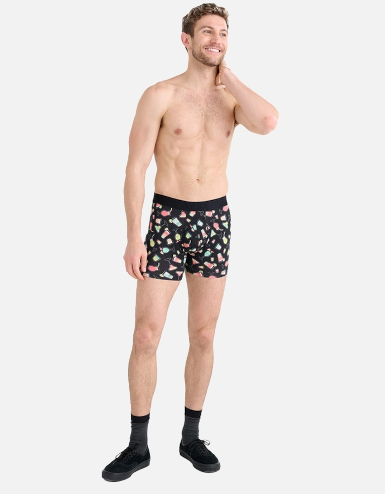 Drop Temp Cotton Happy Hour Boxer Brief, Black
