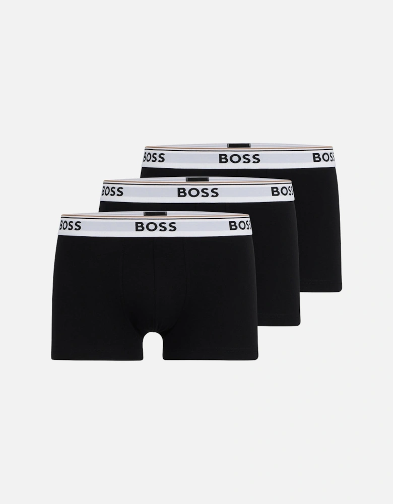 3-Pack Power Logo Boxer Trunks, Black