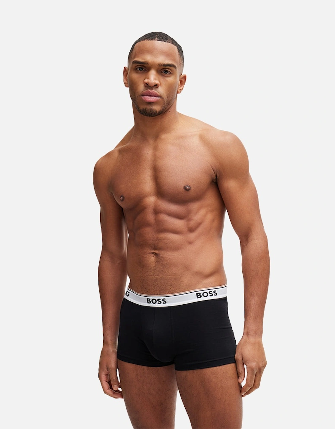 3-Pack Power Logo Boxer Trunks, Black