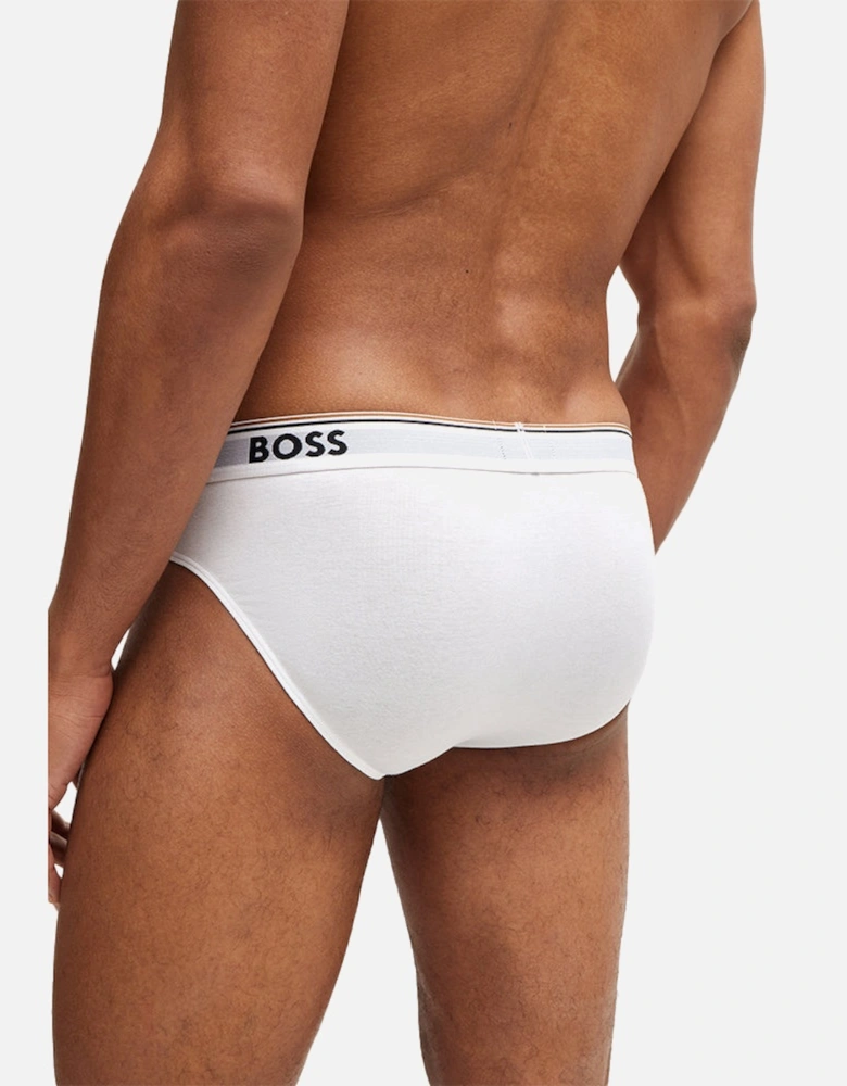 3-Pack Power Logo Briefs, Black/White/Grey