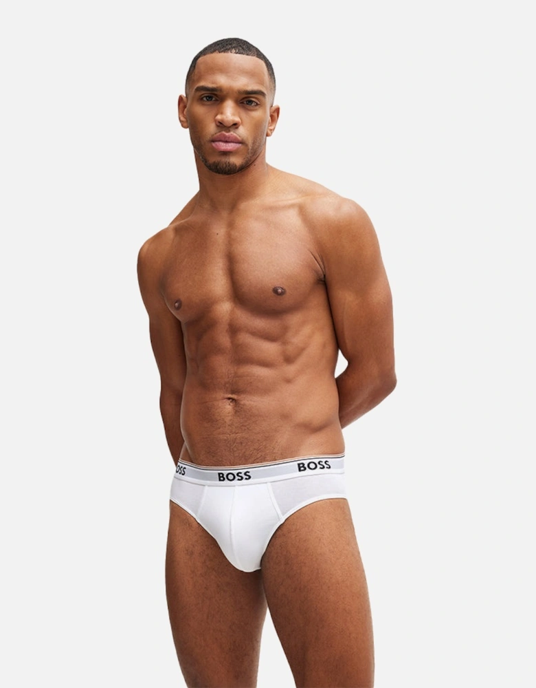 3-Pack Power Logo Briefs, Black/White/Grey