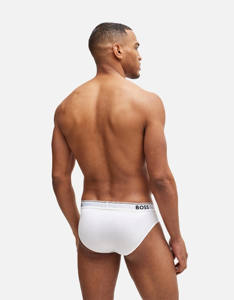 3-Pack Power Logo Briefs, Black/White/Grey