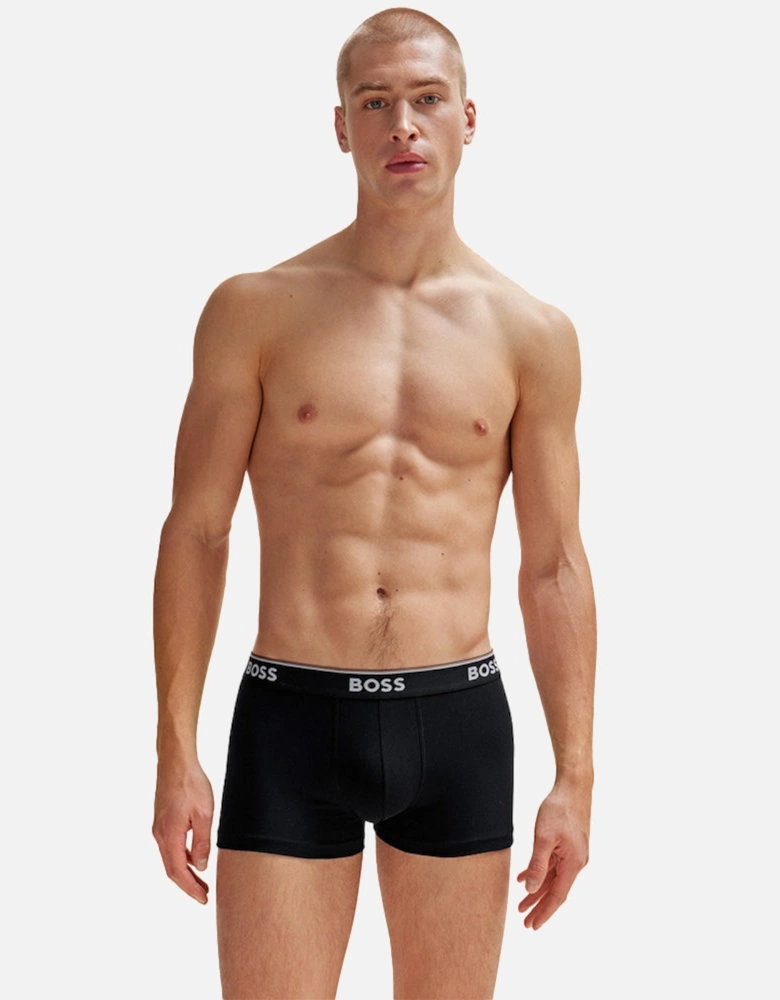 3-Pack Power Logo Boxer Trunks, Black