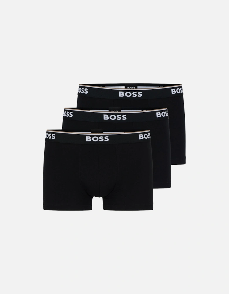 3-Pack Power Logo Boxer Trunks, Black