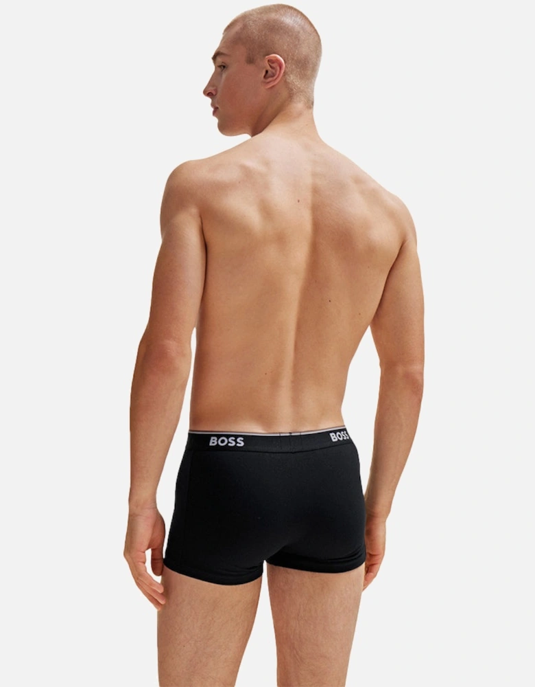 3-Pack Power Logo Boxer Trunks, Black