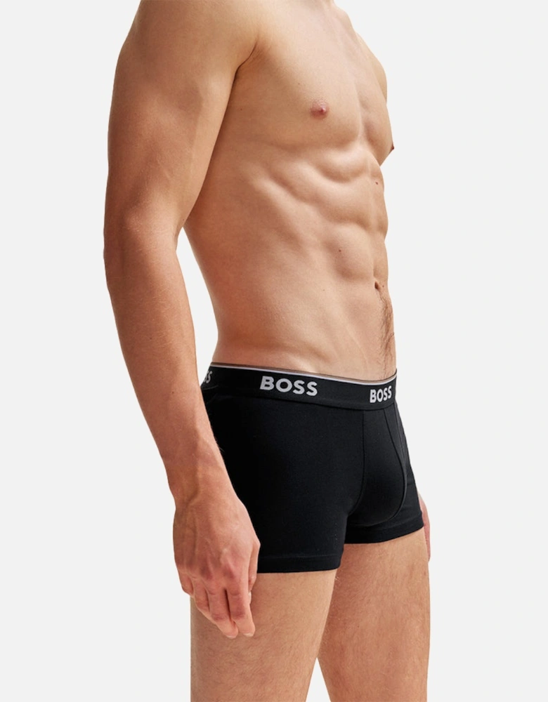 3-Pack Power Logo Boxer Trunks, Black