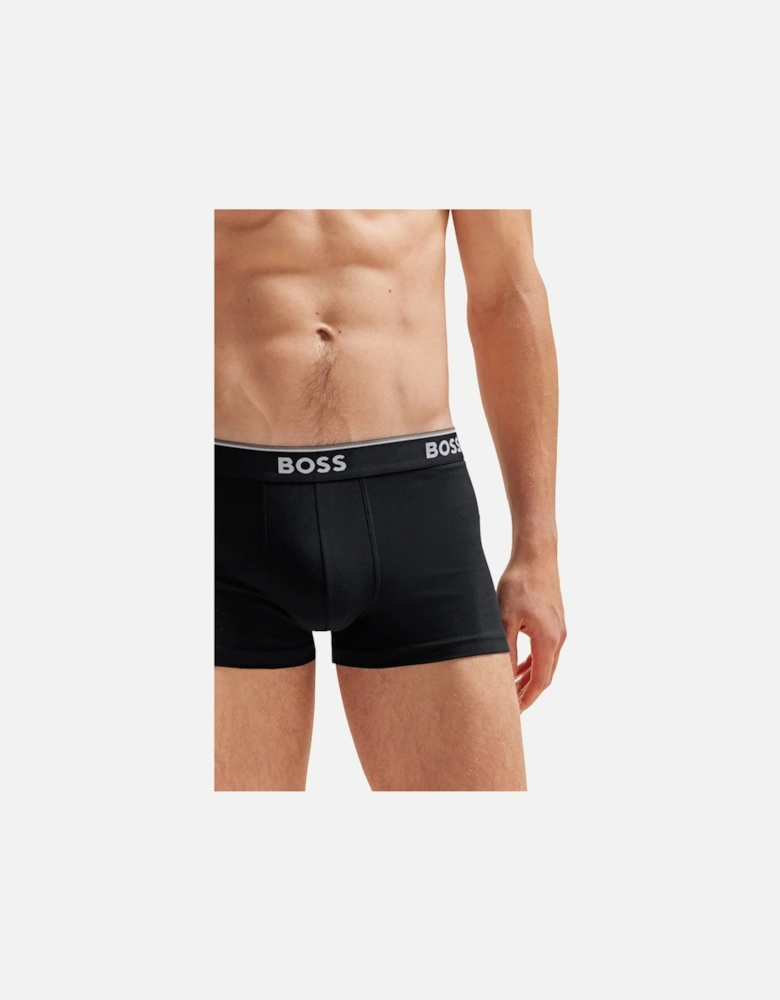 3-Pack Power Logo Boxer Trunks, Black