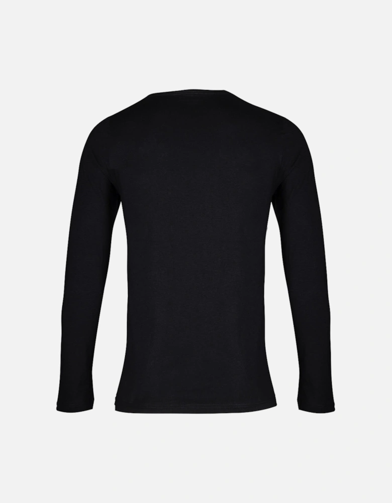 Luxe Thermal Long-Sleeve Jersey Top, Black