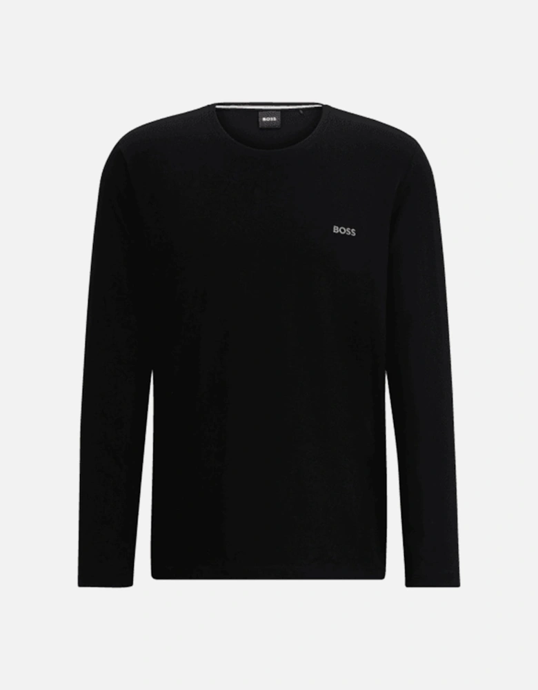 Stretch Cotton Long-Sleeve T-Shirt, Black