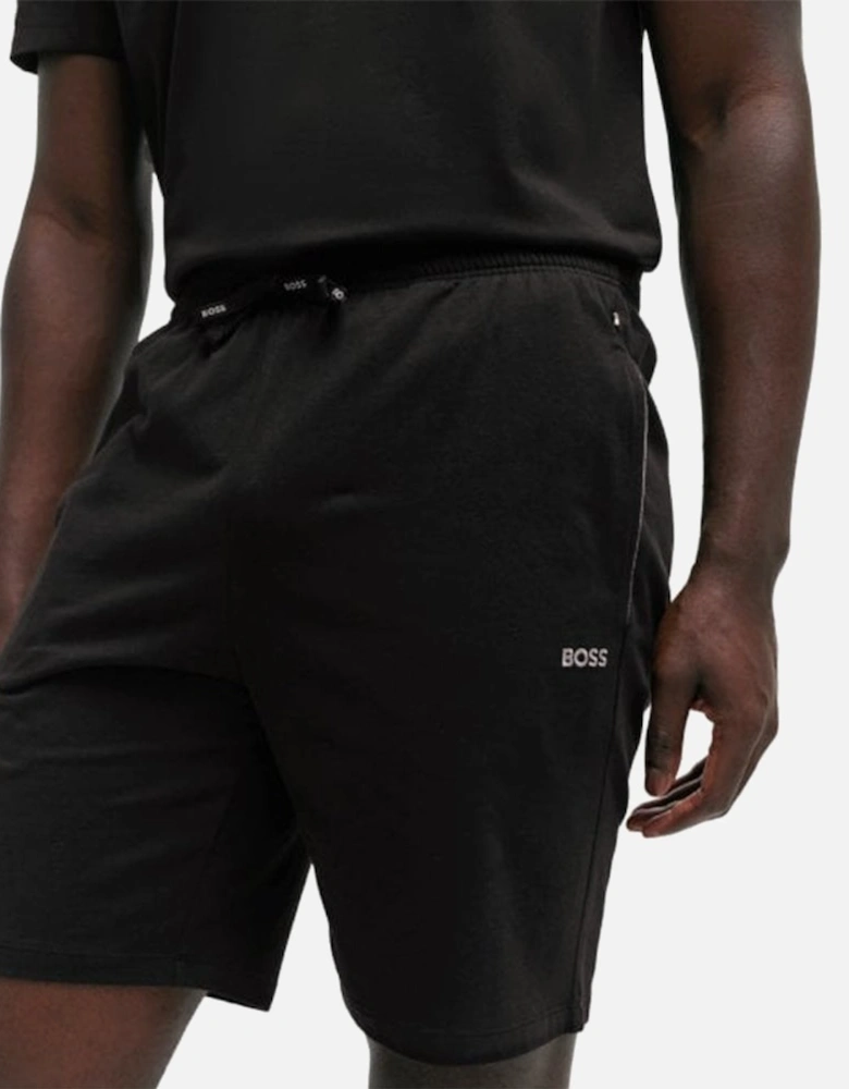 Stretch Cotton Lounge Shorts, Black