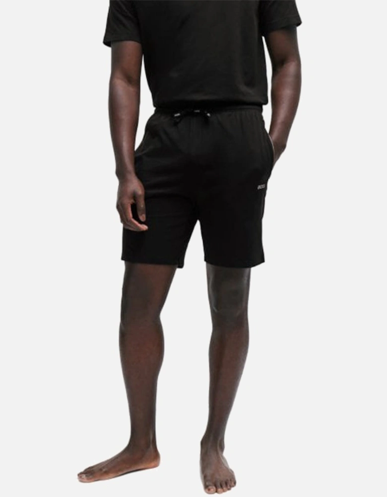 Stretch Cotton Lounge Shorts, Black