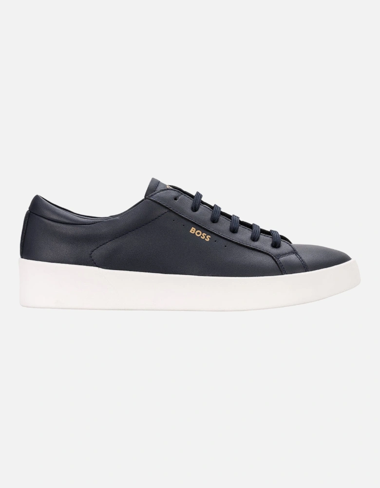 Leather Trainers, Dark Blue