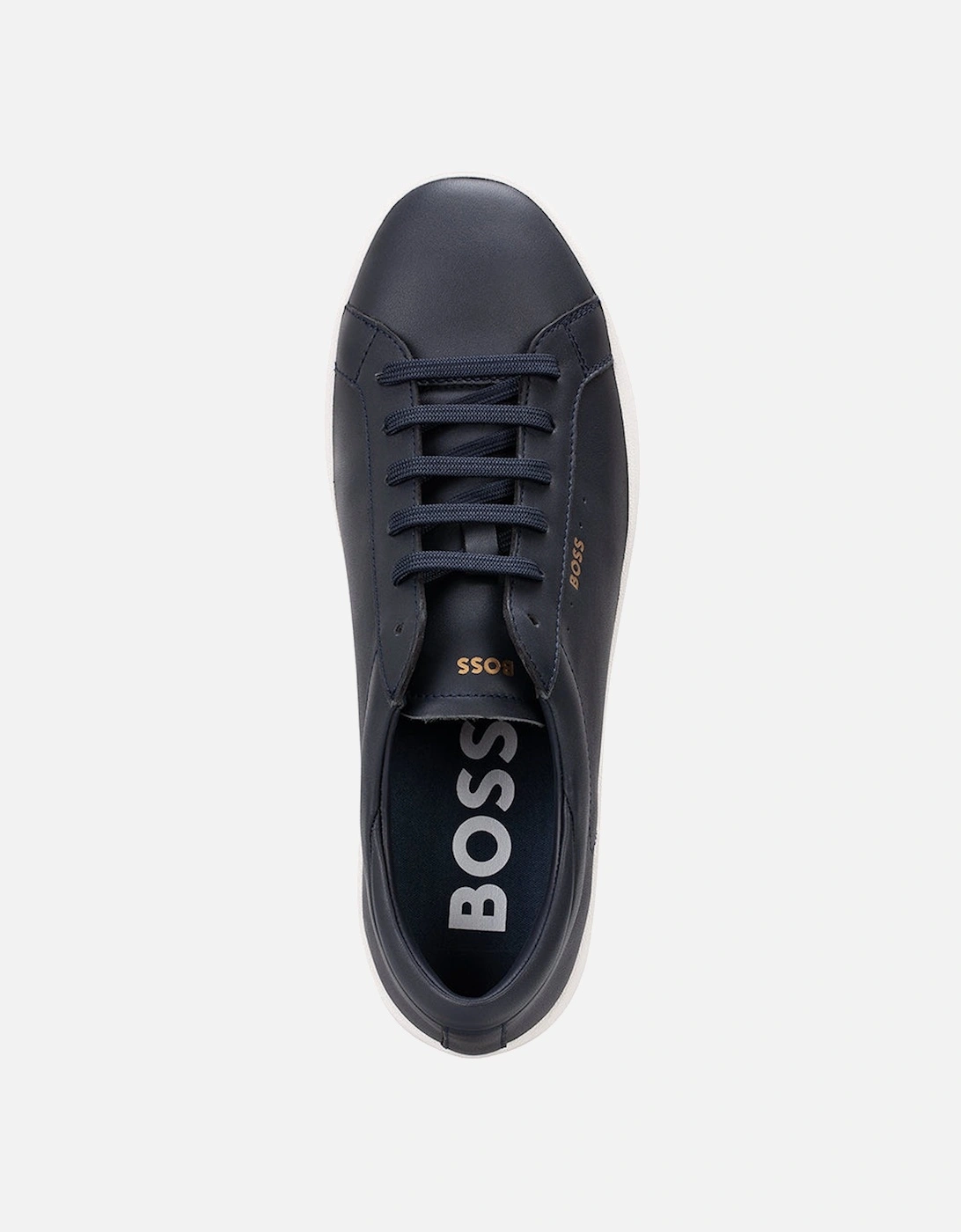 Leather Trainers, Dark Blue