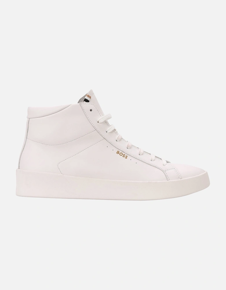 High-Top Leather Trainers, White