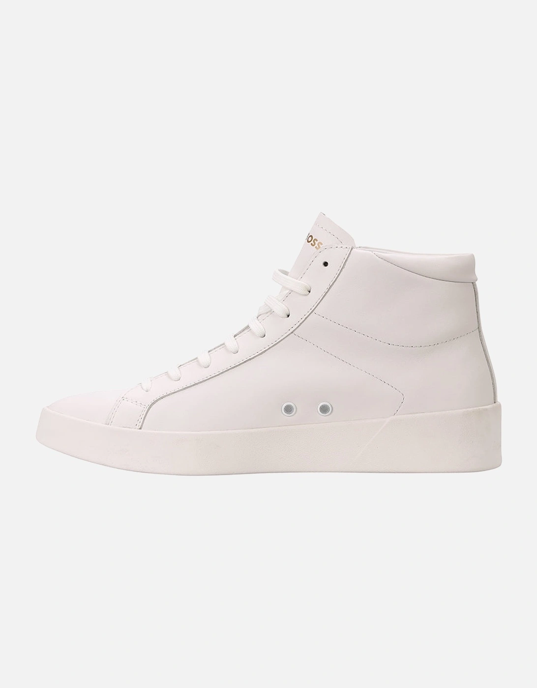 High-Top Leather Trainers, White