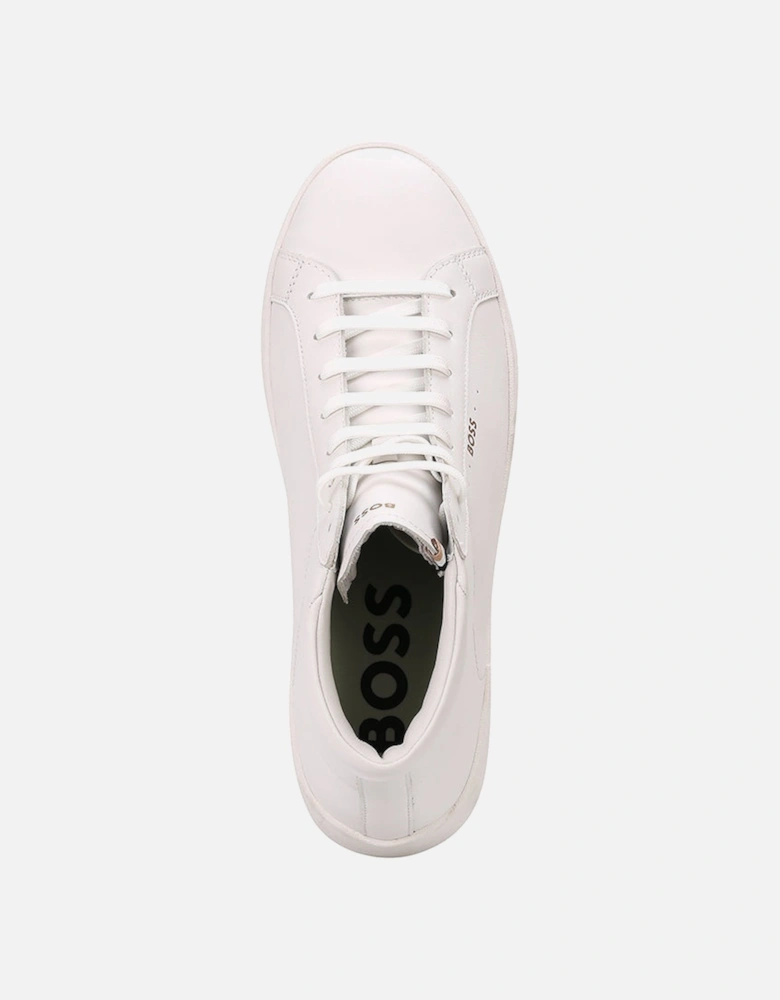 High-Top Leather Trainers, White