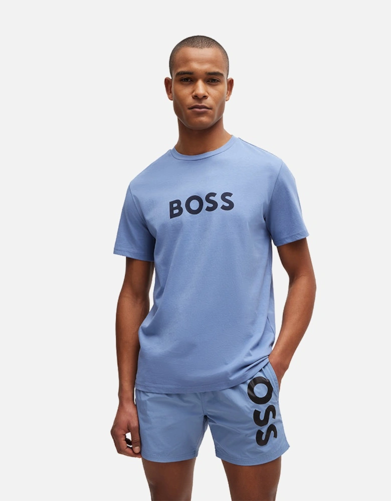 Large Logo T-Shirt, Open Blue