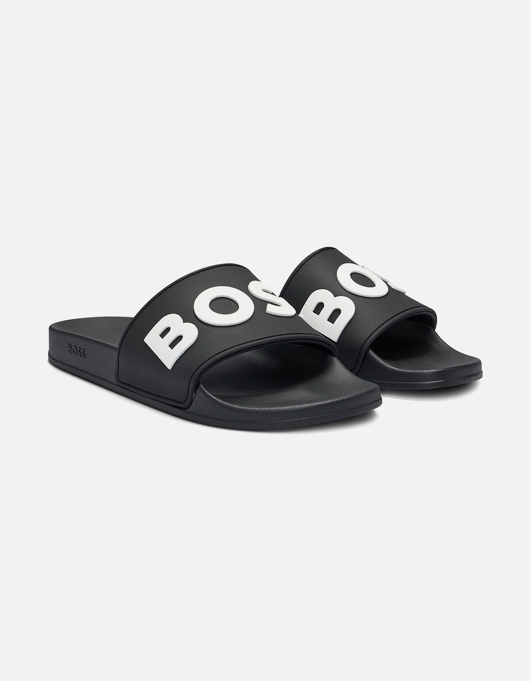 Italian-Made Raised Logo Sliders, Black, 3 of 2