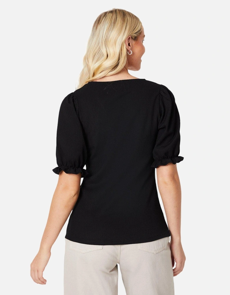 Womens/Ladies V Neck Short-Sleeved Top