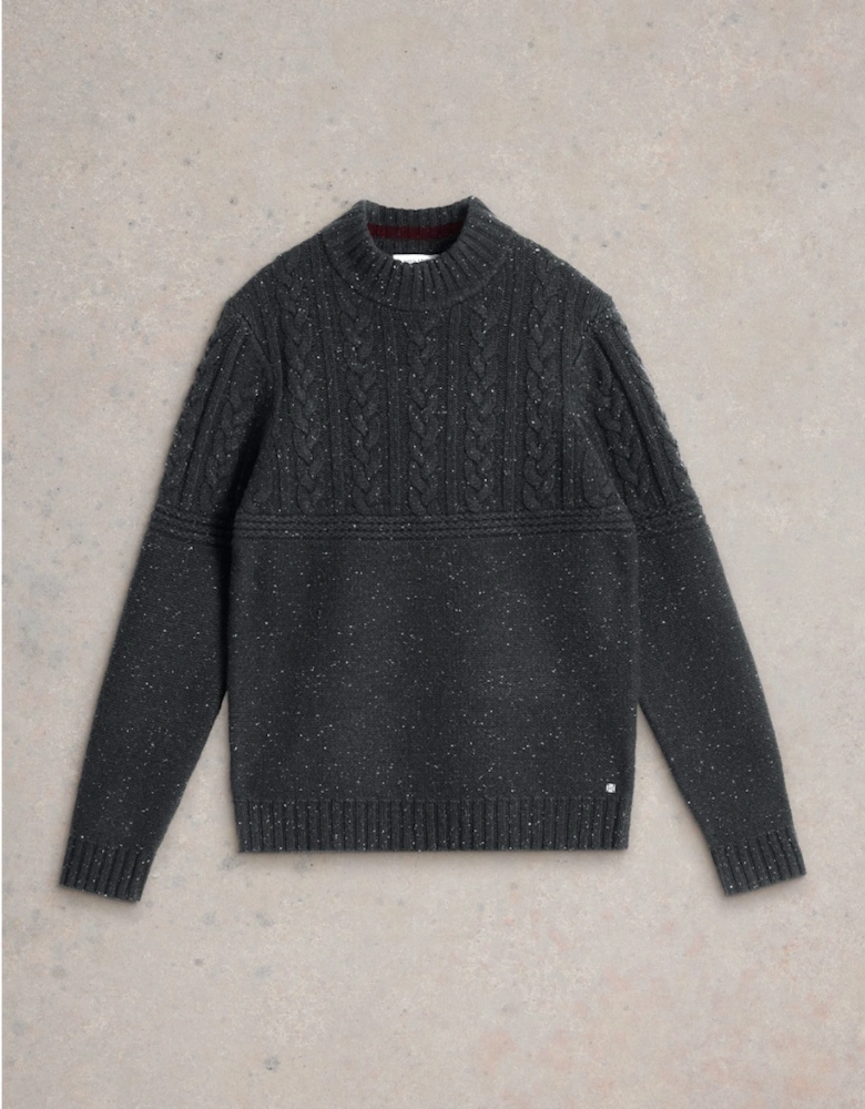 Men's Berkley Crew Neck Jumper Charcoal Grey