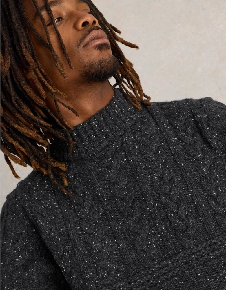 Men's Berkley Crew Neck Jumper Charcoal Grey