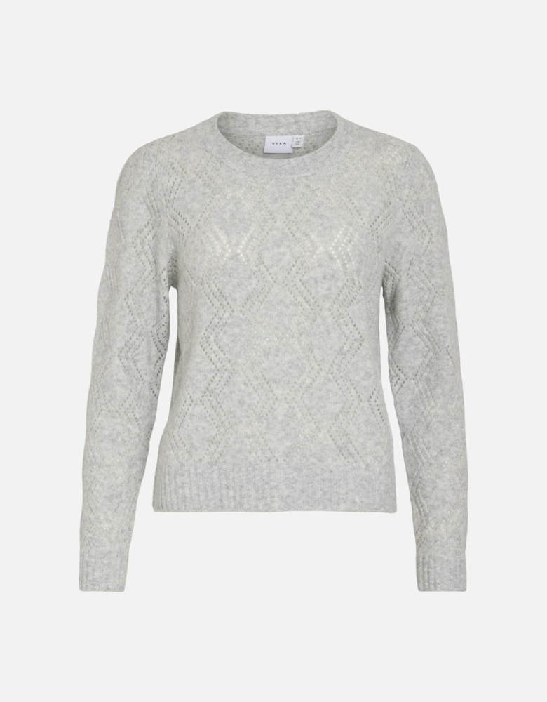 Vicarlo Long Sleeve Knit Pullover Light Grey Melange