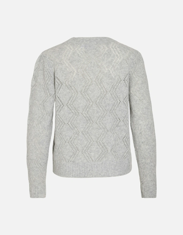 Vicarlo Long Sleeve Knit Pullover Light Grey Melange