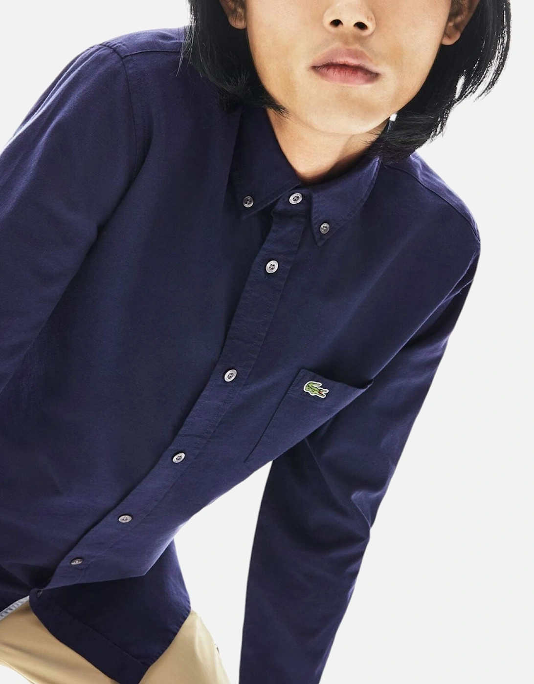 LACOSTE CH4976-423 Mens Oxford Shirts Long Sleeve Casual Cotton Formal Shirts