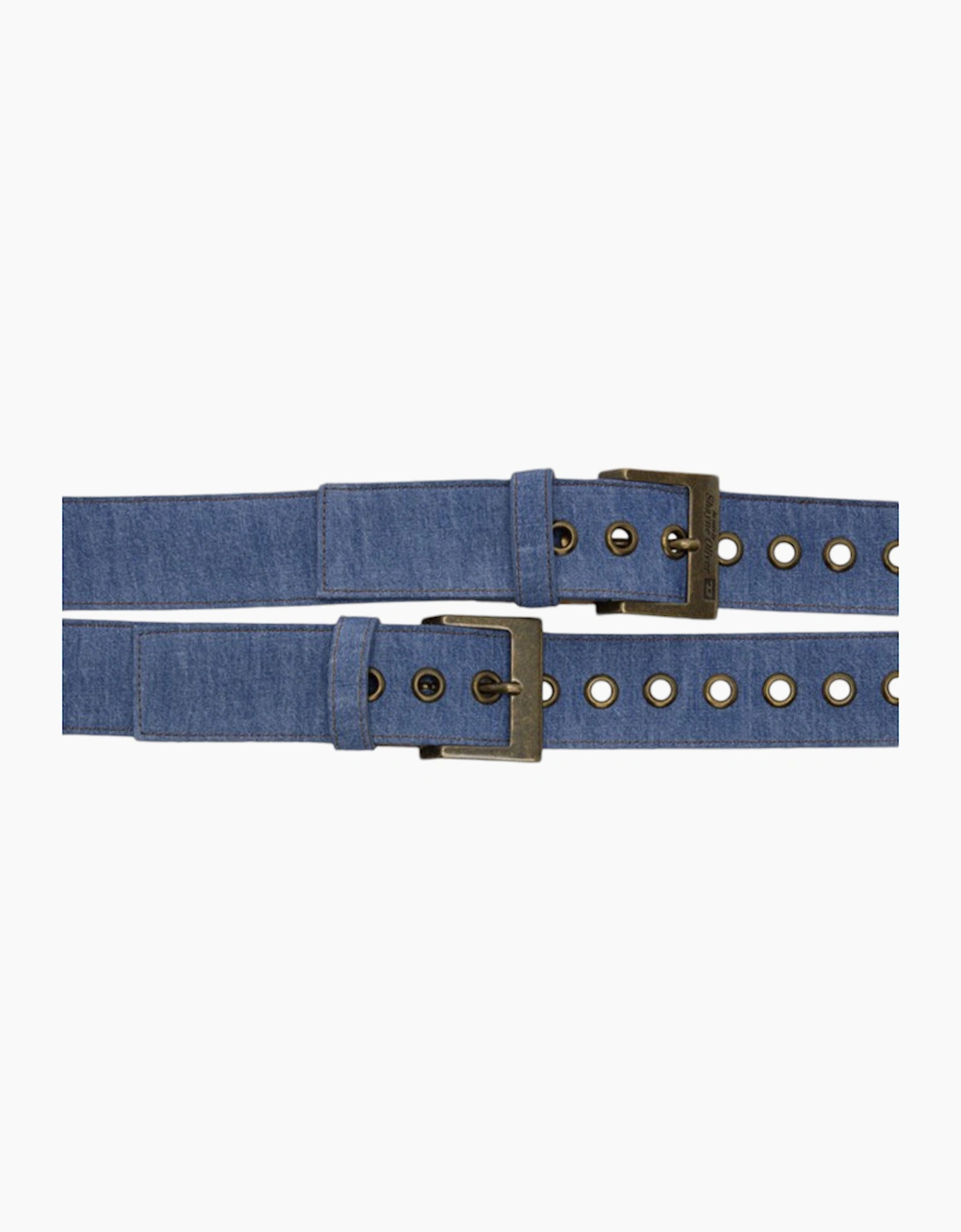 Men's DIESEL SOBELT 1 Mens Belts Genuine Leather Denim Trim Vintage Biker Waist Belts - Blue - Size: 100 cm