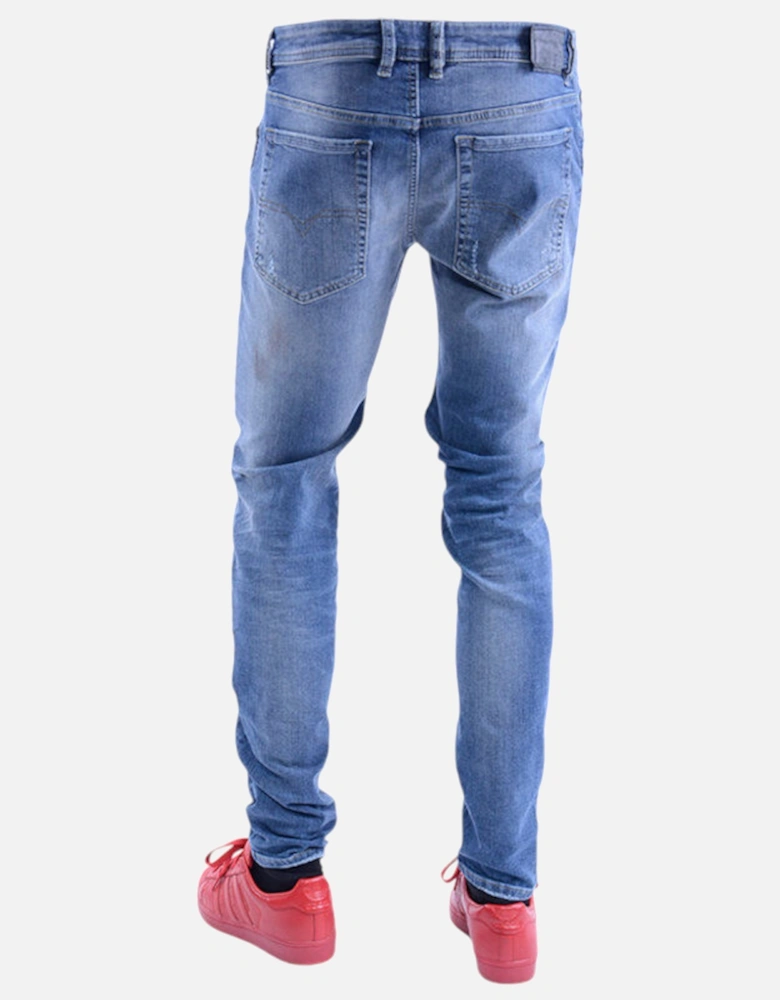 TOXER R76C9 Mens Denim Jeans Distressed Slim Fit Skinny Casual Blue Jeans