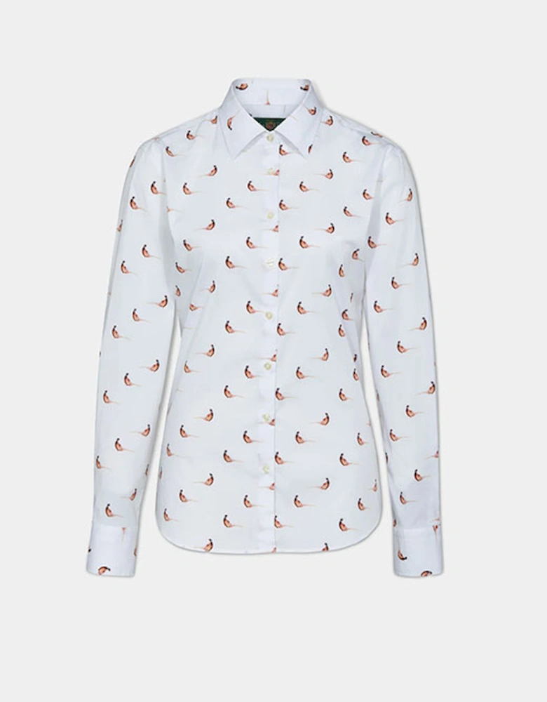 Ladies Lawen Printed Shirt Pheasant White