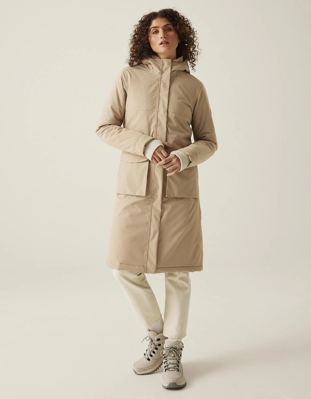 Womens Regatta Womens Yarli Waterproof Longline Winter Jacket - Tan - Size: 12