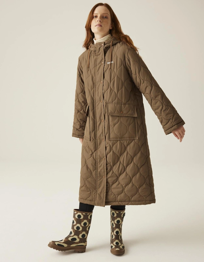 Womens Orla Kiely Longline Padded Jacket