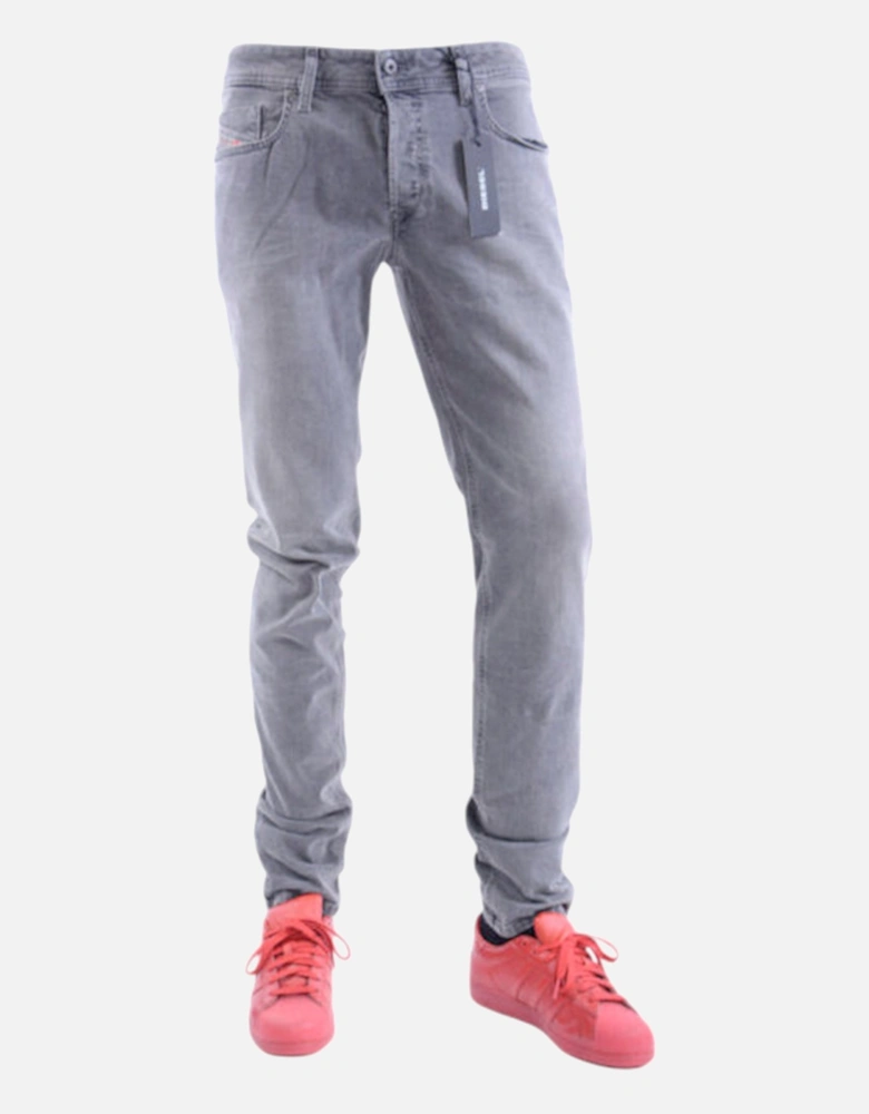 TROXER R76Z8 Mens Denim Jeans Stretch Slim Fit Skinny Grey