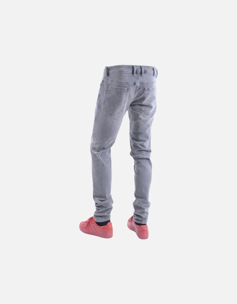 TROXER R76Z8 Mens Denim Jeans Stretch Slim Fit Skinny Grey