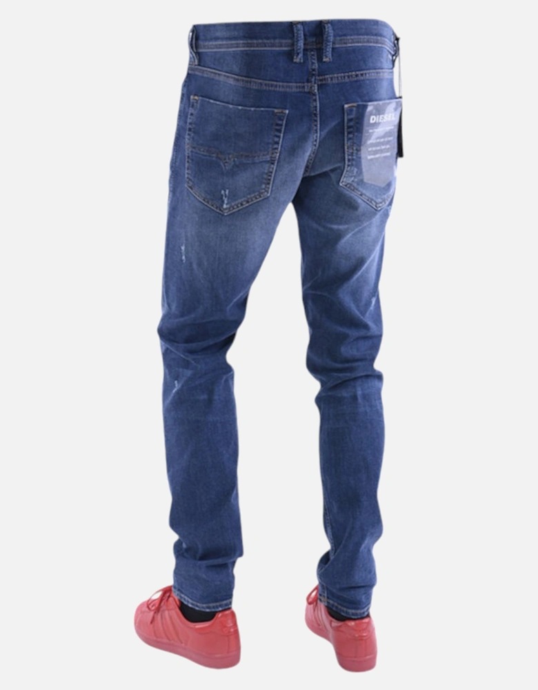 TEPPHAR 0688A Mens Denim Jeans Distressed Stretch Plain Slim Fit Carrot