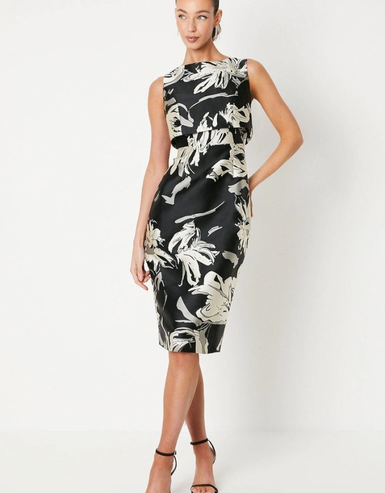 Double Layer Jacquard Pencil Dress