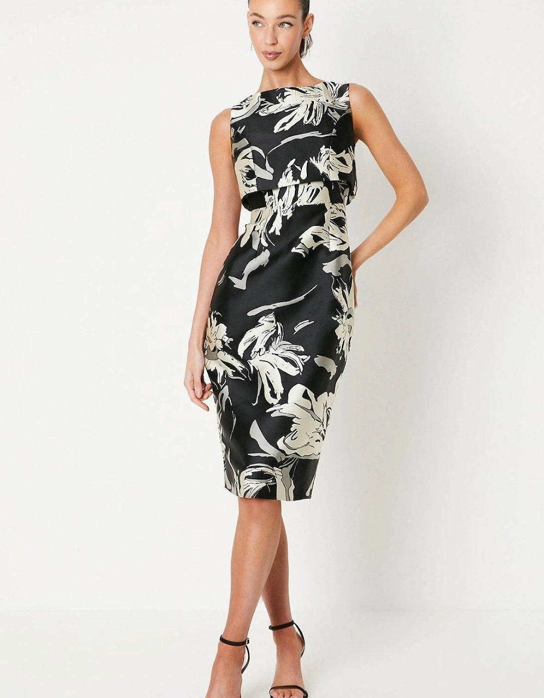 Double Layer Jacquard Pencil Dress, 6 of 5