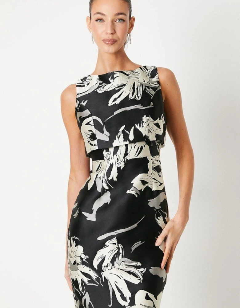 Double Layer Jacquard Pencil Dress