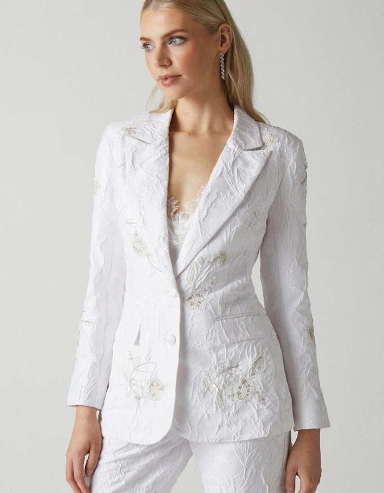 Premium Embellished Jacquard Blazer